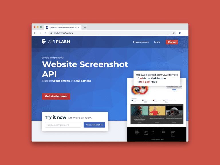 ScreenshotAPI - Add a url and automatically get your screenshots