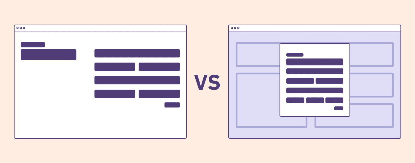 Modal vs Page: A Decision Making Framework