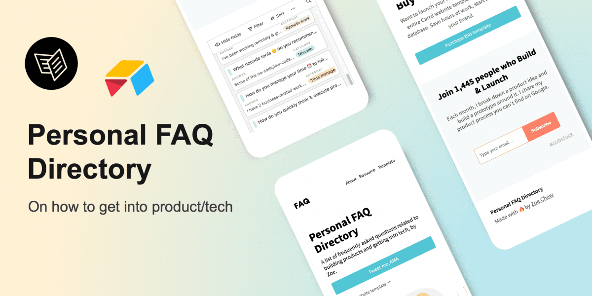 I built a “Personal FAQ” Directory on how to get into Product/Tech.