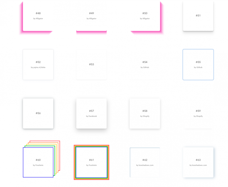 CSS box-shadow examples by CSS Scan – Box Shadow Generator